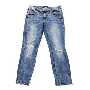 Rock & Republic Kashmiere Ankle Jeans womens 16M Blue Denim Distressed stretch